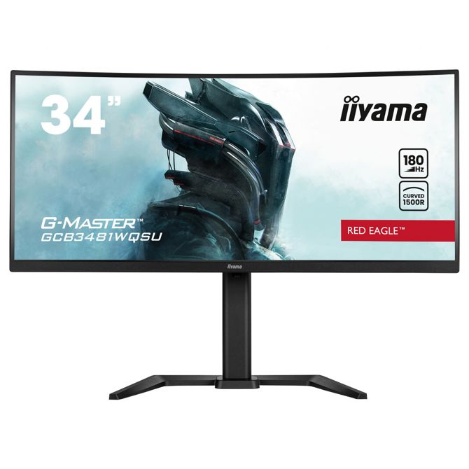 Monitor IIYAMA GCB3481WQSU-B1 86,4 cm (34), 3440x1440 (WQHD), VA, 500 cd/m2, 0,3 ms, 21:9 2xHDMI+2DP+USB Curve 2