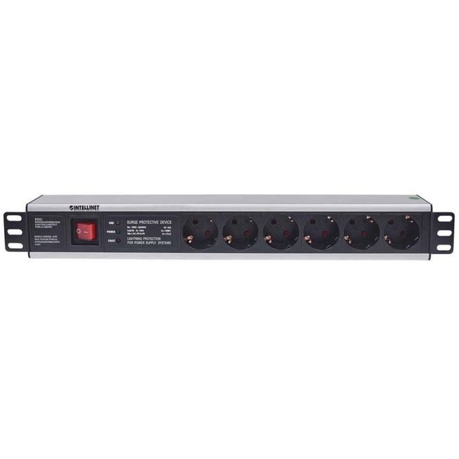 INTELLINET 19 Rackmount 1.5U 3m 6 vtičnic za omrežne omare prenapetostna zaščita razdelilec 3