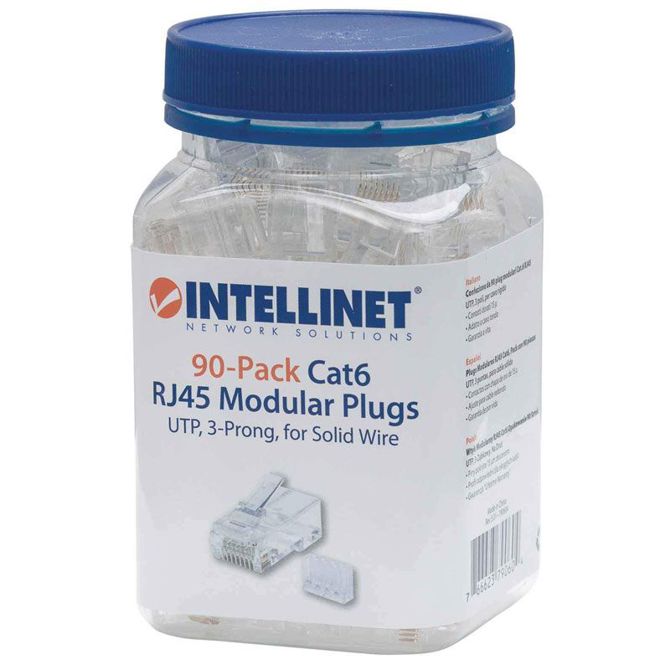 INTELLINET 90 kos Cat6 RJ45 UTP 3-točkovni modularni konektorji 3
