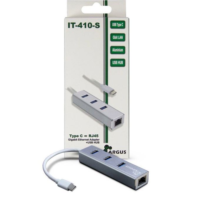 INTER-TECH Argus IT-410-S RJ45/3xUSB3.0-Type C LAN adapter 2