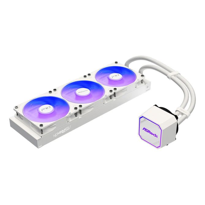 Hladilnik za računalnike Asrock Pro White 360 ARGB, tekočinski, 12 cm ventilator, LED osvetlitev, podpora AM4/AM5/LGA1700 4