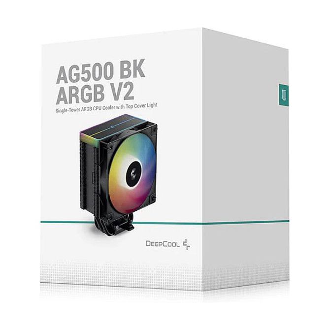 Hladilnik za računalnike DeepCool AG500 črn, ARGB, 5 toplotnih cevi, 120 mm ventilator, zračno hlajenje 6