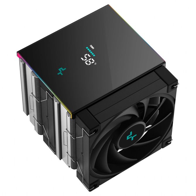 Procesorski hladilnik Deepcool AK620 Digital SE, zračno hlajenje, dvojni ventilator 120 mm, PWM, digitalni zaslon, ARGB 3