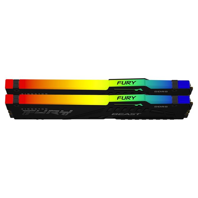 Komplet 2 pomnilnikov KINGSTON 16GB 5600MHz DDR5 CL40 DIMM, FURY Beast RGB 2