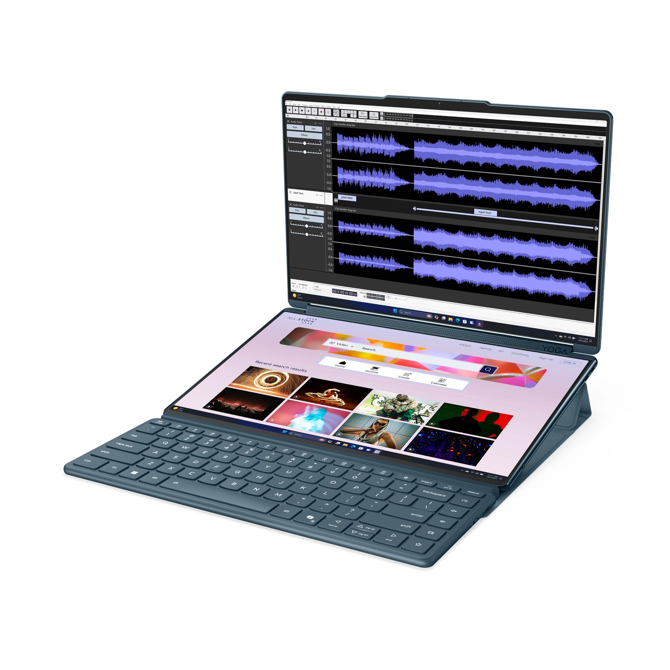 Prenosnik Lenovo Yoga Book 9 Intel Ultra 7-255H/32GB/SSD 1TB NVMe/2x 33,8 cm (13,3) 2.8K OLED 120Hz MT/UMA/Win11Home, Tidal Teal (83KJ0008RM) 3