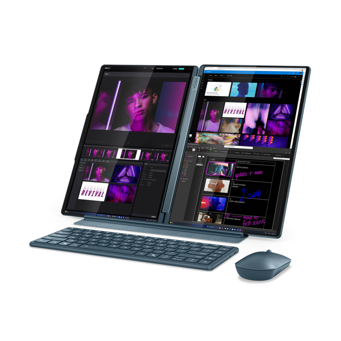 Prenosnik Lenovo Yoga Book 9 Intel Ultra 7-255H/32GB/SSD 1TB NVMe/2x 33,8 cm (13,3) 2.8K OLED 120Hz MT/UMA/Win11Home, Tidal Teal (83KJ0008RM) 4