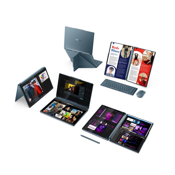 Prenosnik Lenovo Yoga Book 9 Intel Ultra 7-255H/32GB/SSD 1TB NVMe/2x 33,8 cm (13,3) 2.8K OLED 120Hz MT/UMA/Win11Home, Tidal Teal (83KJ0008RM) 5