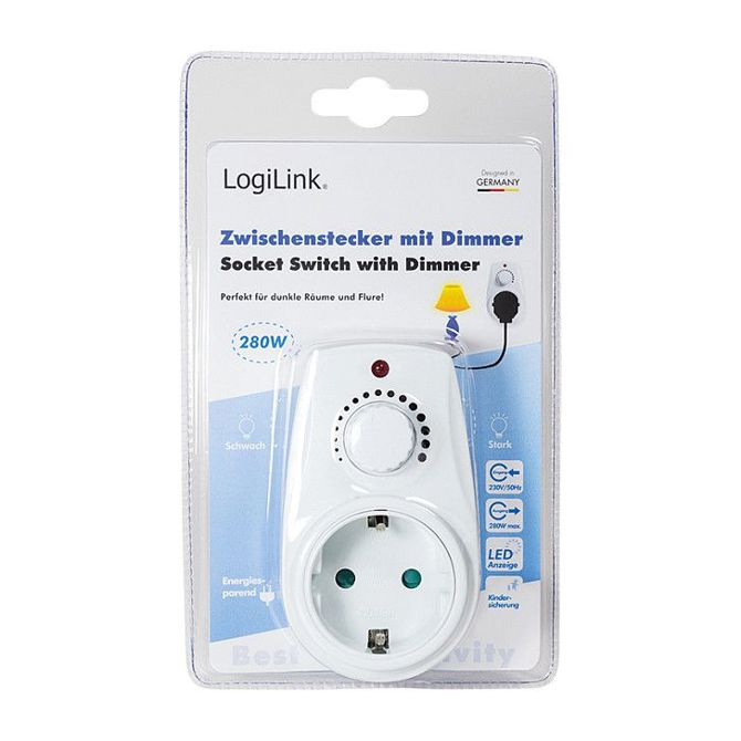 Logilink adapter za vtičnico z zatemnilnikom, bel 5