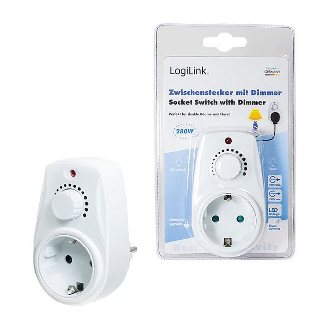 Logilink adapter za vtičnico z zatemnilnikom, bel 6