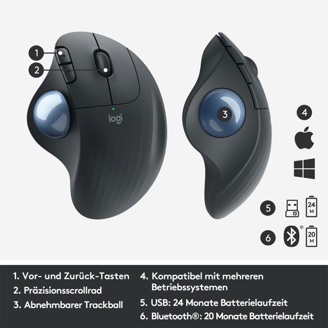 Brezžična sledilna krogla Logitech ERGO M575 Graphit 3