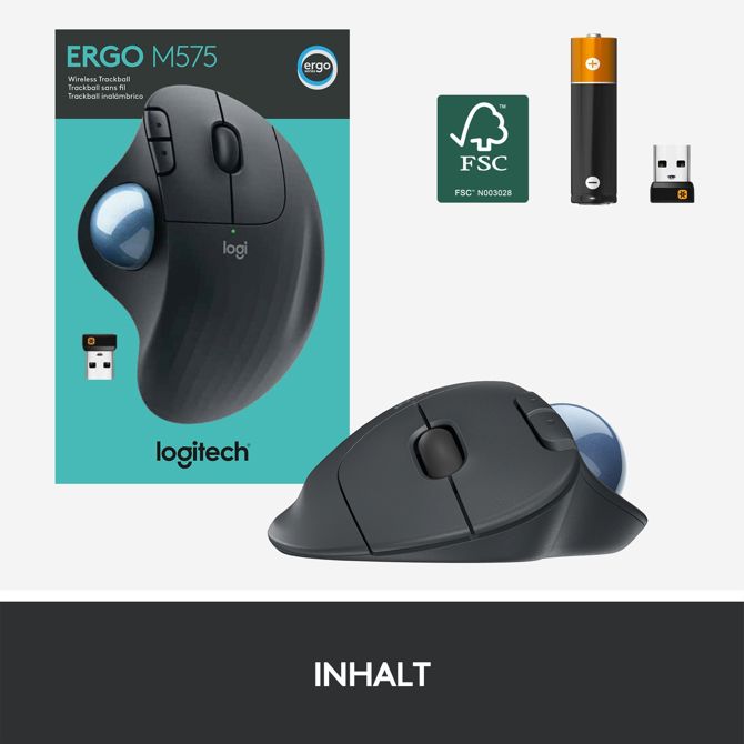 Brezžična sledilna krogla Logitech ERGO M575 Graphit 5