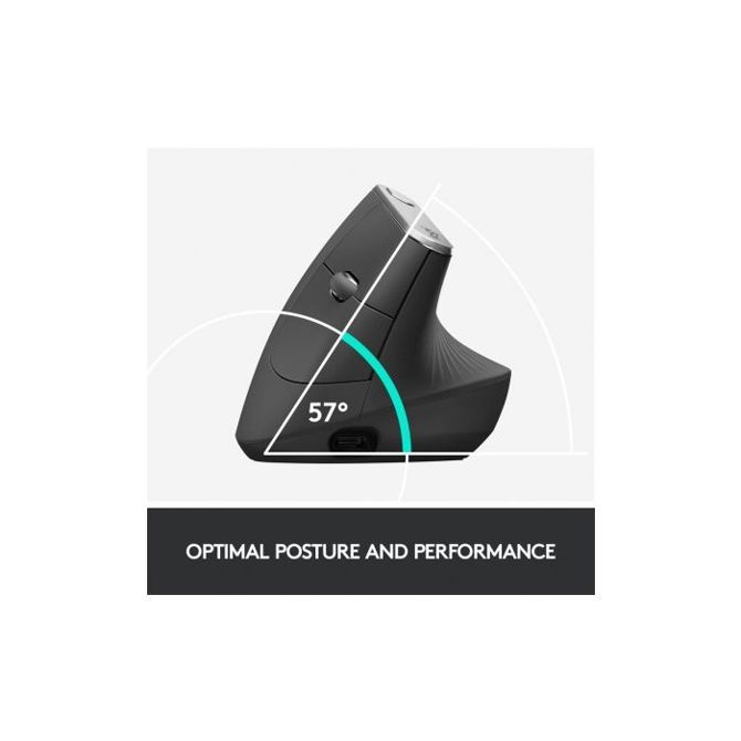 Miška Logitech ergonomska cordless MX VERTICAL bluetooth, unifying, USB-C 6