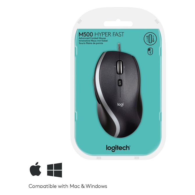 Miška Logitech M500, žična, laserska, črna 6