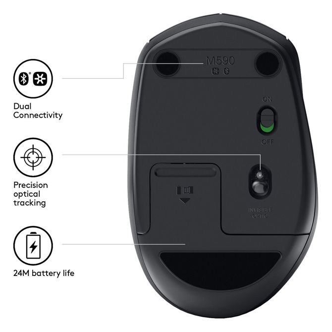 Miška Logitech M590, črna 6