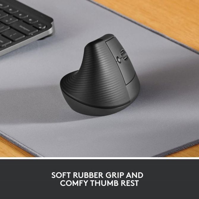 Miška Logitech Lift Vertical Ergonomic, grafitna 2