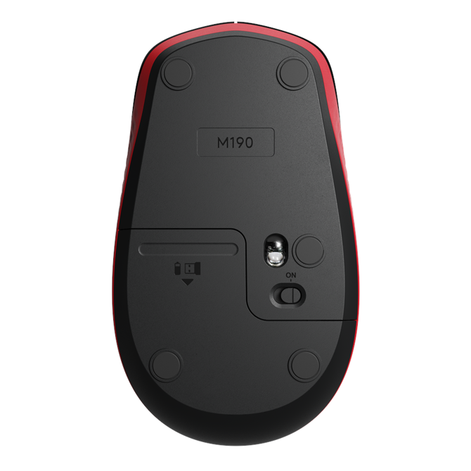 Miška Logitech M190 Wireless, rdeča 4