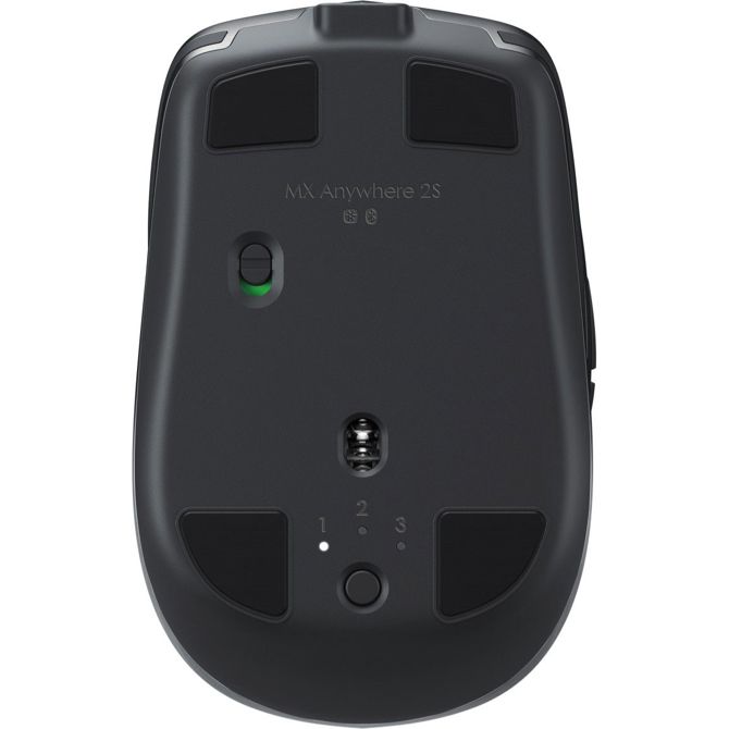 Miška Logitech MX Anywhere 2S laserska miška 7 gumbov brezžična 2,4 GHz Bluetooth 4.0 LE USB Unifying sprejemnik grafit 5