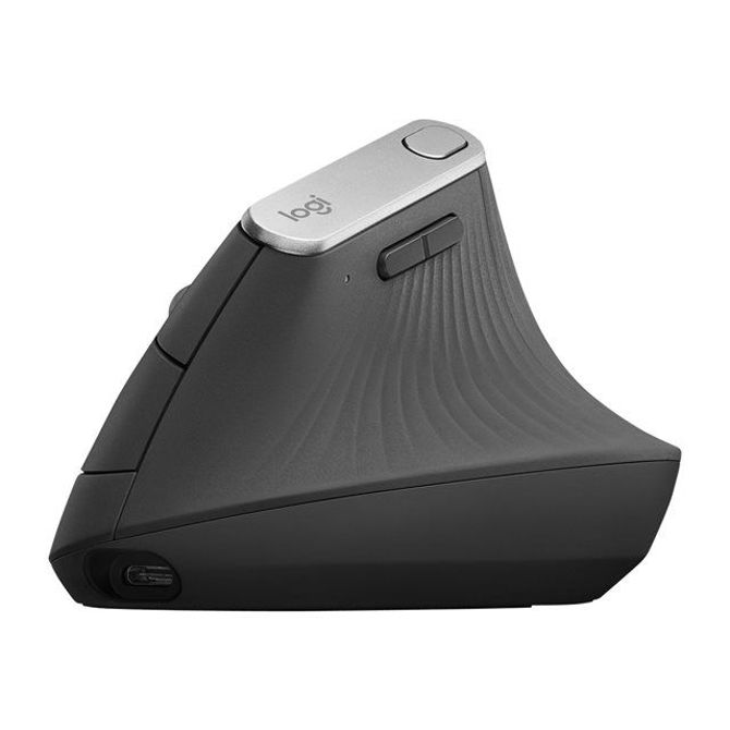 LOGITECH MX Vertical Vertical mouse ergonomic optical 6 buttons wireless wired Bluetooth 2.4 GHz USB wireless receiver graphite 2