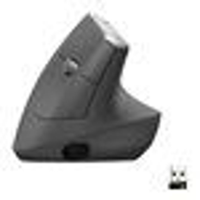 LOGITECH MX Vertical Vertical mouse ergonomic optical 6 buttons wireless wired Bluetooth 2.4 GHz USB wireless receiver graphite 4