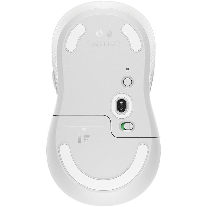 Miška Logitech Signature M650 L LEVA miška velika velikost, levičarska optična 5 gumbov, brezžična Bluetooth 2,4 GHz OFF-WHITE 6