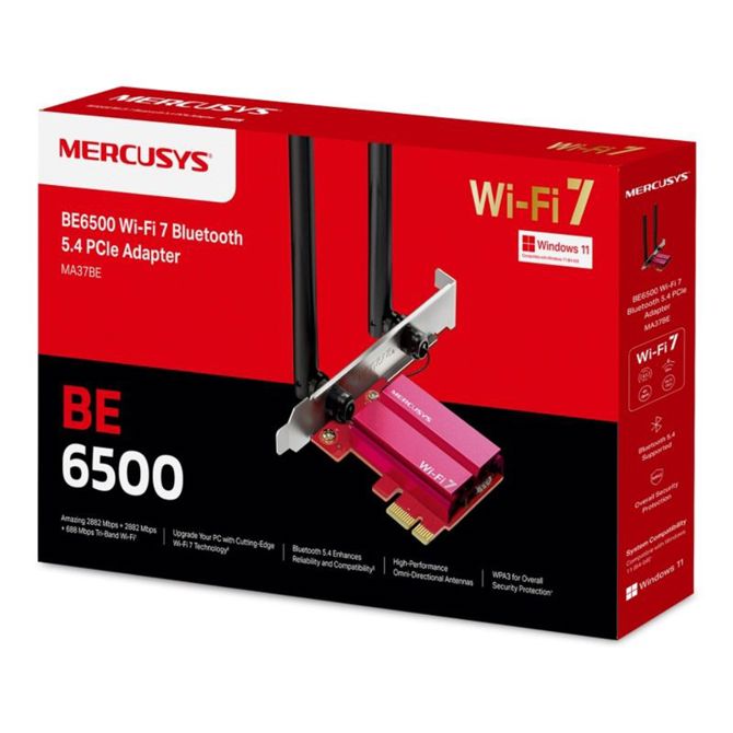 MERCUSYS MA37BE BE6500 WiFi 7 Bluetooth 5.4 Triple Band PCIe mrežna kartica 2