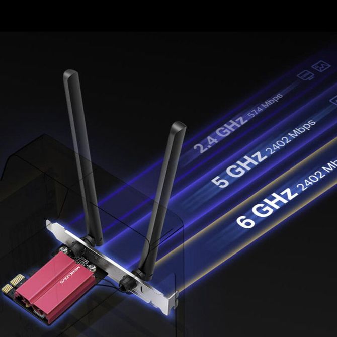 MERCUSYS MA86XE WiFi 6E Bluetooth 5.3 Triple Band PCIe mrežna kartica 3