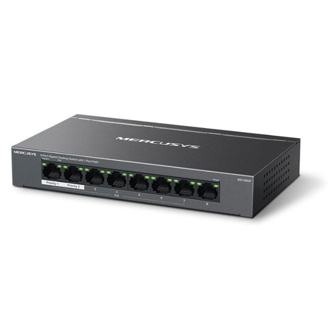 MERCUSYS MS108GP 8-port Gigabit (7x PoE+) RJ45 mrežno stikalo switch 2