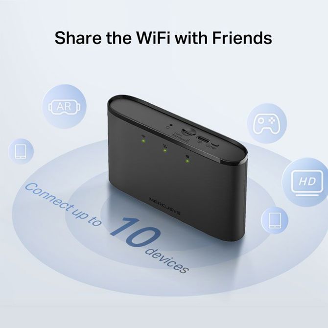 MERCUSYS MT110 4G LTE 2200 mAh baterija prenosni brezžični usmerjevalnik-router 4
