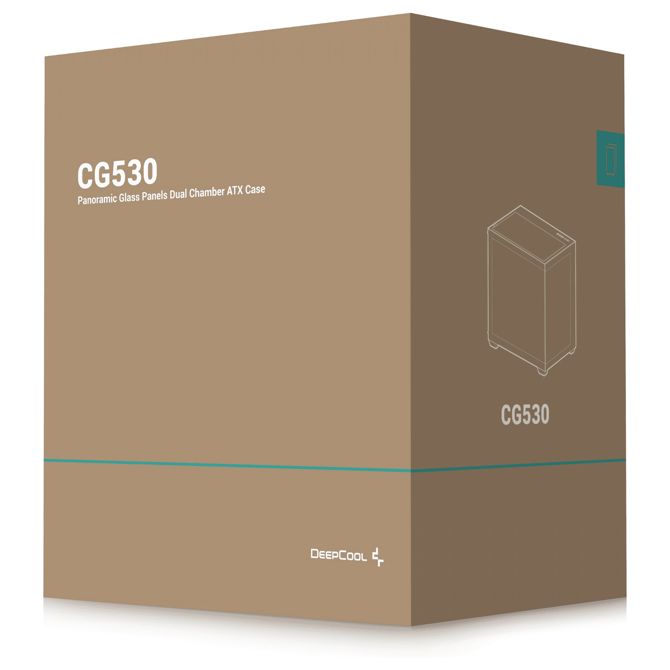 Ohišje za računalnike DeepCool CG530 Midi Tower, kaljeno steklo, črna, ATX podpora, filter proti prahu 6