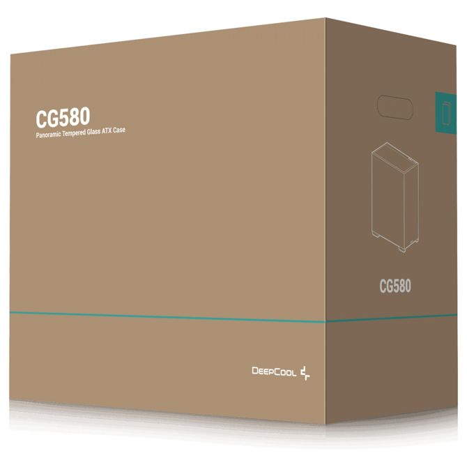 Ohišje za računalnike DeepCool CG580 Midi Tower, kaljeno steklo, podpora ATX, 360 mm radiator, črna 3