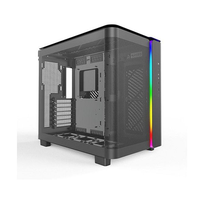Ohišje za računalnike Montech KING 95 TG, črno, Midi Tower, kaljeno steklo, podpora ATX, RGB osvetlitev 2