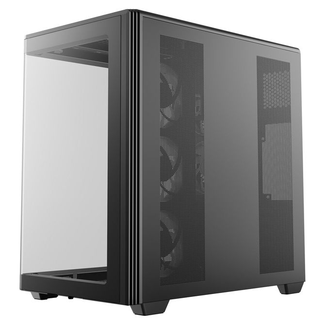 Ohišje za računalnik DeepCool CG590U 5F, ATX, kaljeno steklo, RGB osvetlitev, vgrajeni ventilatorji, USB-C 6