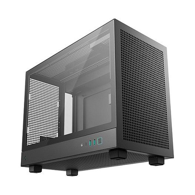 Računalniško ohišje DeepCool CH160 PLUS, Mini-ITX/Micro-ATX, kaljeno steklo, podpora 240 mm AIO, črne barve 2
