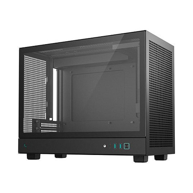 Računalniško ohišje DeepCool CH160 PLUS, Mini-ITX/Micro-ATX, kaljeno steklo, podpora 240 mm AIO, črne barve 4