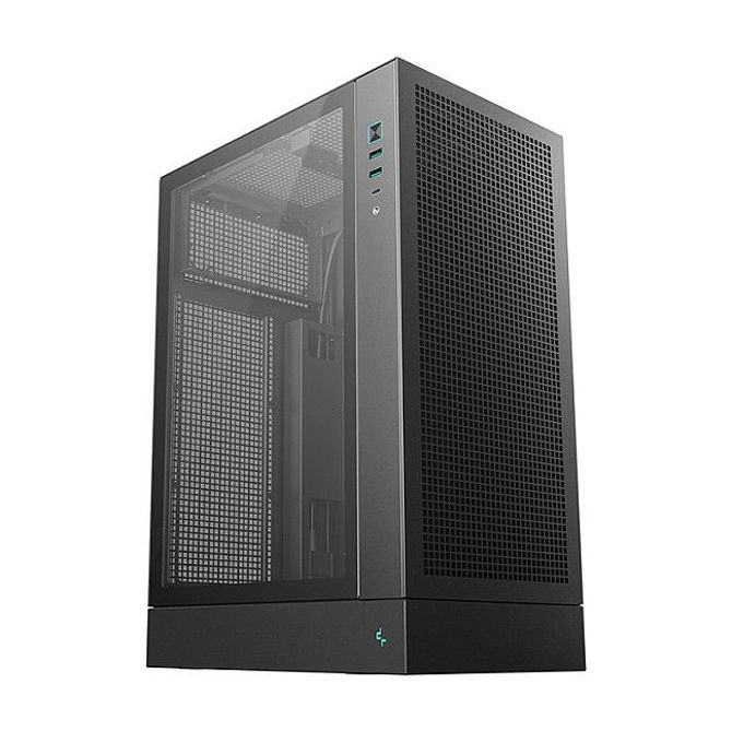 Računalniško ohišje DeepCool CH170 PLUS, Micro-ATX/Mini-ITX, kaljeno steklo, visoko zračenje, črne barve 2