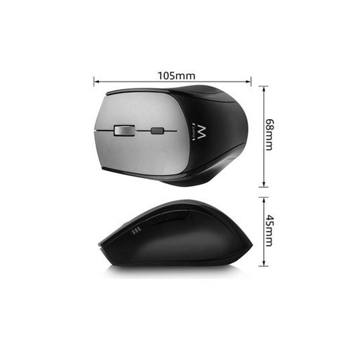 Miška Ewent Dual-Connect Silent Wireless, USB-A, USB-C 6
