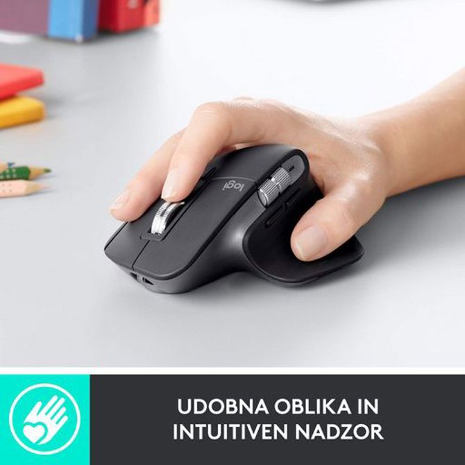Brezžična bluetooth miška Logitech MX Master 3, grafitna barva 4