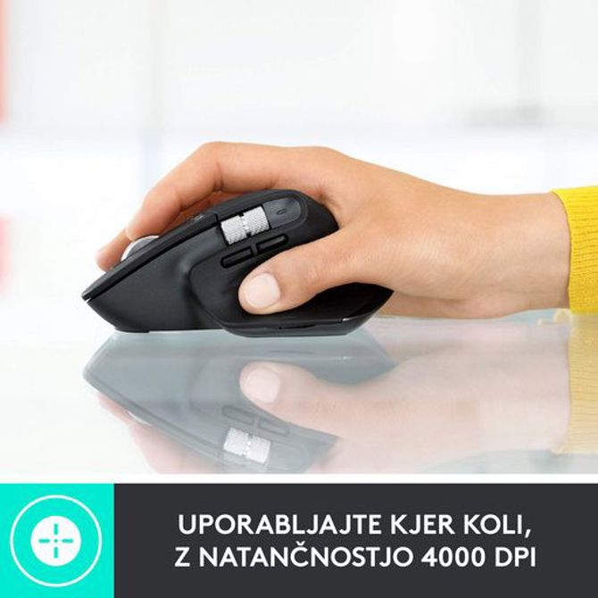 Brezžična bluetooth miška Logitech MX Master 3, grafitna barva 6