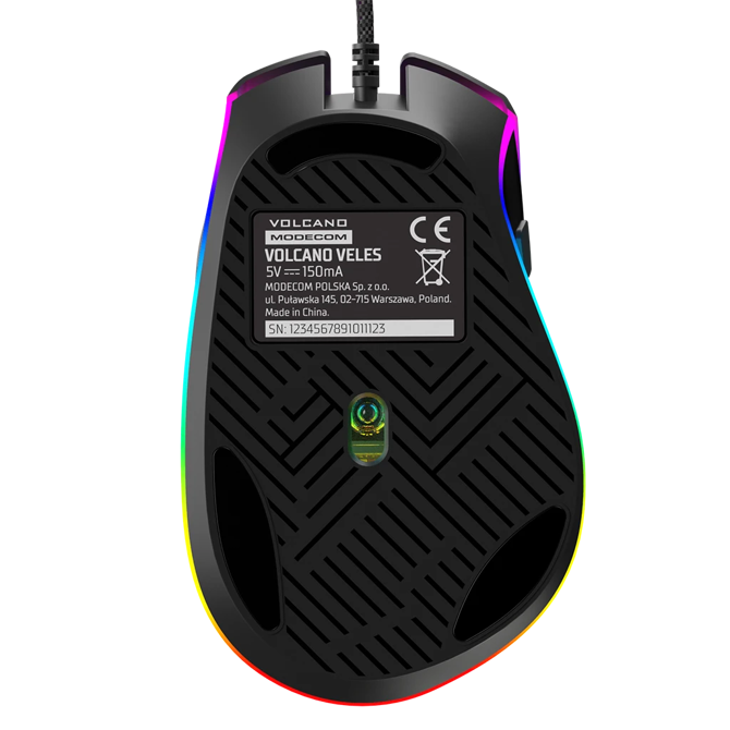 Modecom Volcano Veles RGB M-MC-VELES-100 črna igralna miška 6
