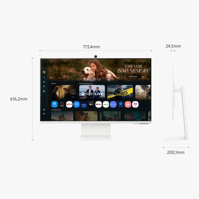 Monitor Samsung S32FM801UU (80 cm (32), bel, UltraHD/4K, VA, HDMI, USB-C, zvočniki) 3