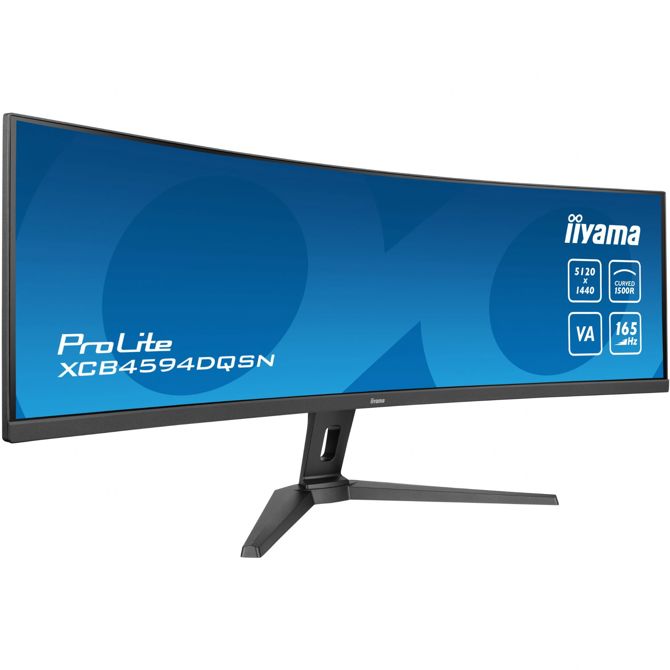 Monitor Iiyama Prolite XCB4594DQSN-B1 105.06 cm (45''), 5120x1440 (QHD), VA, 450cd/m2, 32:9, 165Hz 0,8ms HDMI DP USB-C 90W, RJ45 LS Črn 6