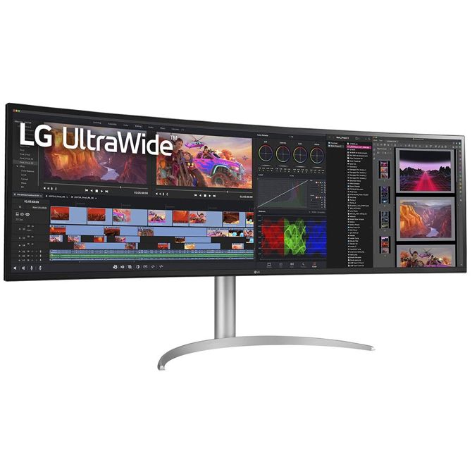 Monitor LG UltraWide 49BQ95C-W 124,5 cm (49), 5120 x 1440 (5K UHD), NanoIPS, 500 cd/m2, 32:9, 5ms 144Hz DisplayHDR400 HDMI DP USB-C 90W, bela/srebrna 4