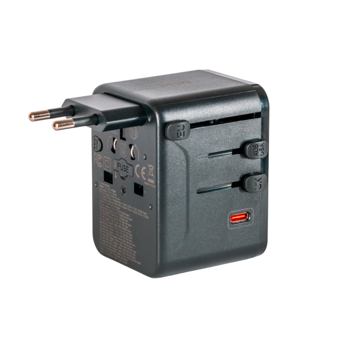 Univerzalni potovalni adapter MOYE Nomad Go, GaN III, 35 W PD, 6 izhodov, EU UK US AU 2