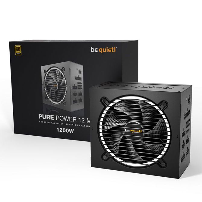 Napajalnik Be quiet! Pure Power 12M 1200W 80 PLUS Gold, črna, 1x 12-pinski GPU, 4x PCIe, modularno upravljanje kablov 2