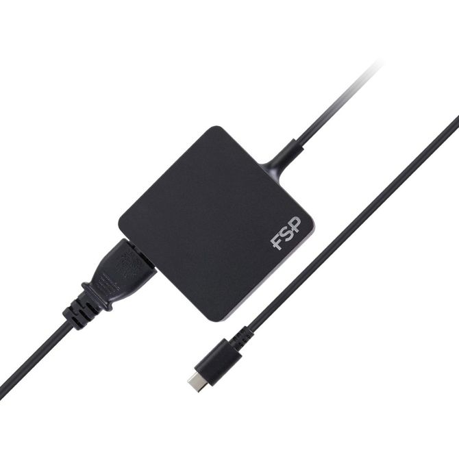 Napajalnik za prenosnike Fortron NB C 65W črn, USB-C, PD, izhodna moč do 65 W, vhod 100–240 V 2