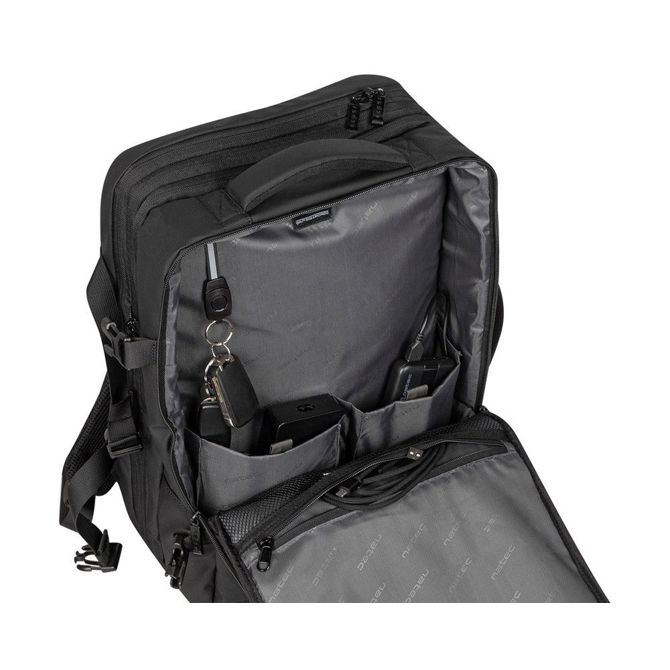 Natec CAMEL PRO univerzalni 2v1 nahrbtnik, za prenosnike do 17.3, 28L, nastavljiv, trpežen, 10 žepov, raztegljiv, vodoodporen, Trolley sistem, črn 4