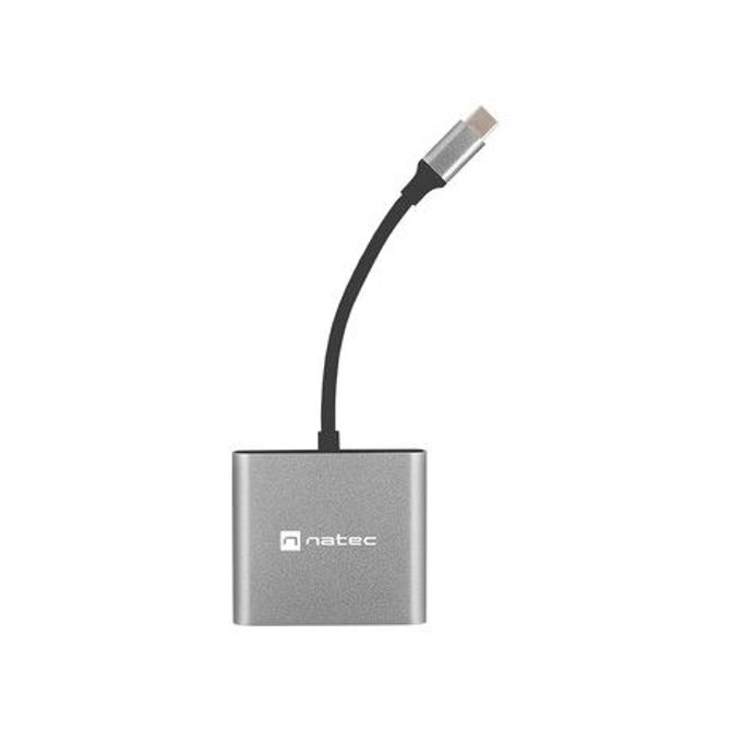 Natec FOWLER MINI adapter USB hub, 1x USB-A 3.0, 1x HDMI, 1x USB-C, max 4K UHD, 5GB/s, Plug&Play, Power Delivery, 60W, siv 2