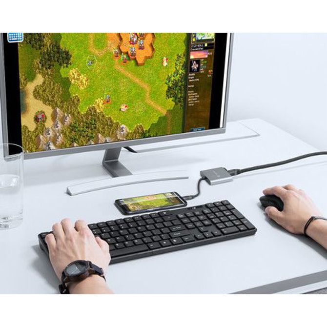 Natec FOWLER MINI adapter USB hub, 1x USB-A 3.0, 1x HDMI, 1x USB-C, max 4K UHD, 5GB/s, Plug&Play, Power Delivery, 60W, siv 4