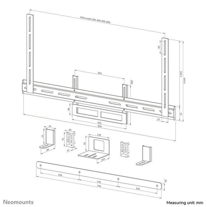 Neomounts Univerzalni nosilec za AV dodatke AV2-500BL 3
