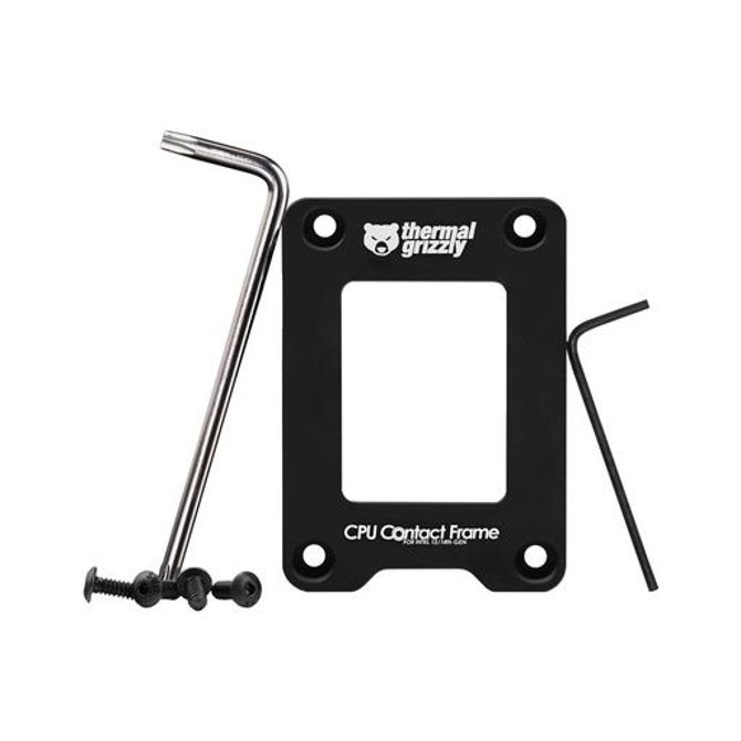 Nosilec za monitor Thermal Grizzly CPU Contact Frame črn, za Intel 13./14. gen, LGA1700, anodiziran aluminij, pritrditev z vijaki 4